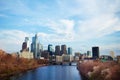 Schuylkill River and skyscrapers of Philadelphia