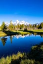 Schwabacher Landing in the early morning in Grand Teton National Park, Wyoming, with mountain reflections on the Snake River Royalty Free Stock Photo