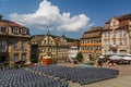 SCHWABISCH HALL, GERMANY - AUGUST 30, 2019: Marktplatz (Market Square) in Schwabisch Hall, Germa Royalty Free Stock Photo