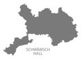 Schwaebisch Hall city map with boroughs grey illustration silhouette shape Royalty Free Stock Photo