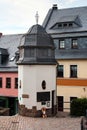 Schwarzenberg, Germany - June 8, 2023: Schwarzenberger Glockenspiel, or carillon in center of large county town of Schwarzenberg Royalty Free Stock Photo