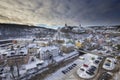Schwarzenberg town from Ottenstein in winter Royalty Free Stock Photo
