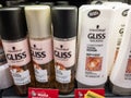 Schwarzkopf products, hair repair spray and shampoo conditioner of Gliss, for sale. schwarzkopf is a cosmetics and beauty haircare