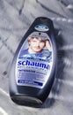 Schwarzkopf shampoo isolated on metal background.