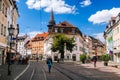 Schwarzwald. Freiburg im Breisgau. August 2017.Sights in the student old town Freiburg im Breisgau.Germany in Black Forest Royalty Free Stock Photo