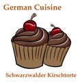 SchwarzwÃÂ¤lder Kirschtorte. Traditional German desert on a white background Royalty Free Stock Photo