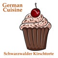 SchwarzwÃÂ¤lder Kirschtorte. Traditional German desert on a white background Royalty Free Stock Photo