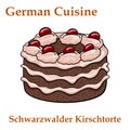 SchwarzwÃÂ¤lder Kirschtorte. Traditional German desert on a white background Royalty Free Stock Photo