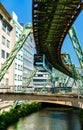 Schwebebahn, a suspension railway in Wuppertal, Germany Royalty Free Stock Photo