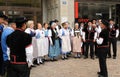 Swiss folklore group singing at the national day in ZÃÂ¼rich city Royalty Free Stock Photo