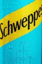 Schweppes carbonated drink in an aluminum can Royalty Free Stock Photo