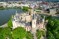 Schwerin Castle in Germany Europe aerial view nice weather