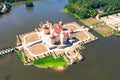 Schwerin Castle in Germany Europe aerial view nice weather Royalty Free Stock Photo