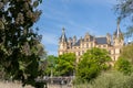 Schwerin Castle on Island in Schwerin Mecklenburg Vorpommern land Germany. Scenic view of historic german Schweriner