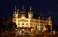 Schwerin Castle at night, Germany