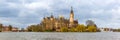 Schwerin Castle Schweriner Schloss Parliament Government Mecklenburg-Vorpommern panoramic view in Germany