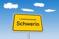 Schwerin city sign in Germany