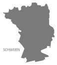 Schwerin grey county map of Mecklenburg Western Pomerania DE