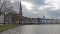 Schwerin, Mecklenburg-Vorpommern, Germany - 18 January 2020: panorama of Schwerin, the capital of the German state Mecklenburg-