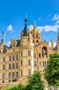 Schwerin Palace in romantic Historicism architecture style Royalty Free Stock Photo