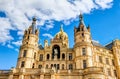 Schwerin Palace in romantic Historicism architecture style Royalty Free Stock Photo