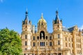 Schwerin Palace in romantic Historicism architecture style Royalty Free Stock Photo