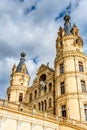 Schwerin Palace in romantic Historicism architecture style Royalty Free Stock Photo