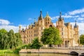 Schwerin Palace in romantic Historicism architecture style Royalty Free Stock Photo