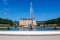 Schwetzingen Castle with fountain in a garden park architecture travel in Germany