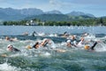 Swimming competition at the aqua duathlon in Gmunden am Traunsee