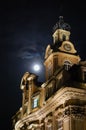 SchwÃÂ¤bisch Hall, Germany - 5 October, 2008: baroque town hall against night sky and full moon