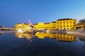 SchÃÂ¶nbrunn Palace with fountain reflection in Vienna Royalty Free Stock Photo