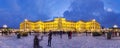 SchÃÂ¶nbrunn palace panorama at dusk Royalty Free Stock Photo