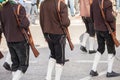 SchÃÂ¼tzen in typical costume during an autumn local celebration in Val Isarco South Tirol