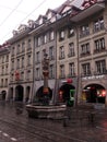 SchÃÂ¼tzenbrunnen, a 16th century fountain at The Old City of Bern, Switzerland Royalty Free Stock Photo