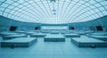 Sci-fi architecture of a massive incubation hall Royalty Free Stock Photo