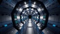 Sci-fi background corridor room smart future abstract 3d rendering