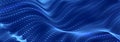 Sci-fi background. Digital wave with many particles. Big data visualization. Template for festive presentation. 3d Royalty Free Stock Photo