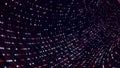 Sci-fi background. Digital wave with many particles. Big data visualization. Template for festive presentation. 3d Royalty Free Stock Photo