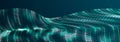 Sci-fi background. Digital wave with many particles. Big data visualization. Template for festive presentation. 3d Royalty Free Stock Photo
