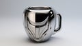 Sci-fi Chrome-plated Iron Man Cup With Brutalist Minimalist Robot Head Design