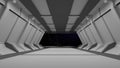 Sci-Fi corridor interior design.3D rendering Royalty Free Stock Photo
