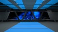 Sci-Fi corridor interior design.3D Royalty Free Stock Photo