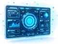 Sci-Fi Data Interface Screen in Blue Royalty Free Stock Photo