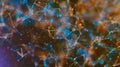 Sci-fi digital technology with line connect network and data graphic background.