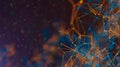 Sci-fi digital technology with line connect network and data graphic background.