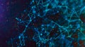 Sci-fi digital technology with line connect network and data graphic background.