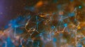 Sci-fi digital technology with line connect network and data graphic background.