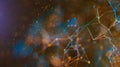 Sci-fi digital technology with line connect network and data graphic background.