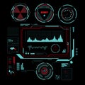 Sci fi display elements interface vector
